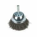 Forney Command PRO Cup Brush, Crimped, 2-1/2 in x .014 in x 1/4 in Shank 60005
